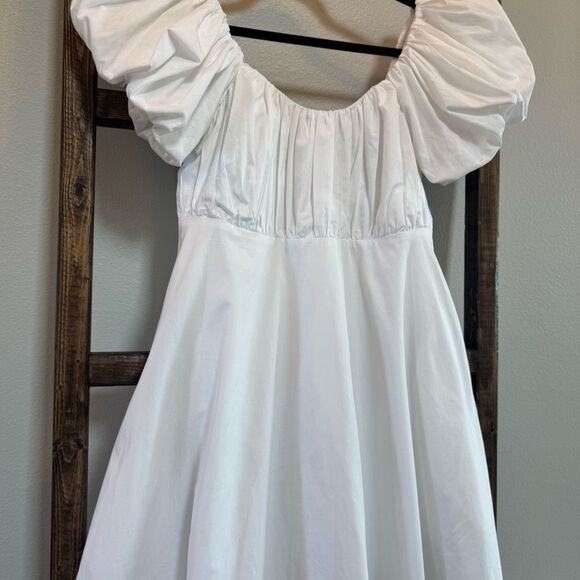 Abercrombie & Fitch White Puff Sleeve Mini Dress - Picture 4 of 6